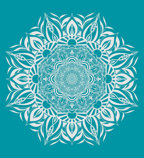 Coastal Poster featuring the digital art Seaside Mandala by Angie Tirado