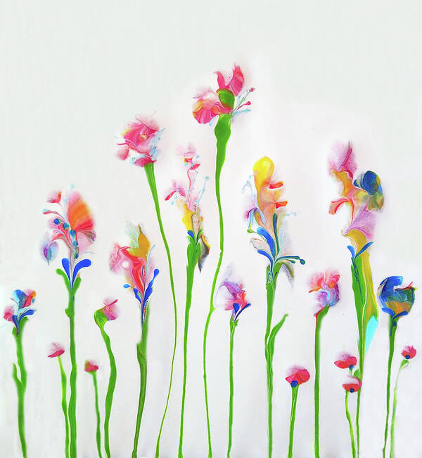 Colorful Poster featuring the painting Summer Flowers by Deborah Erlandson