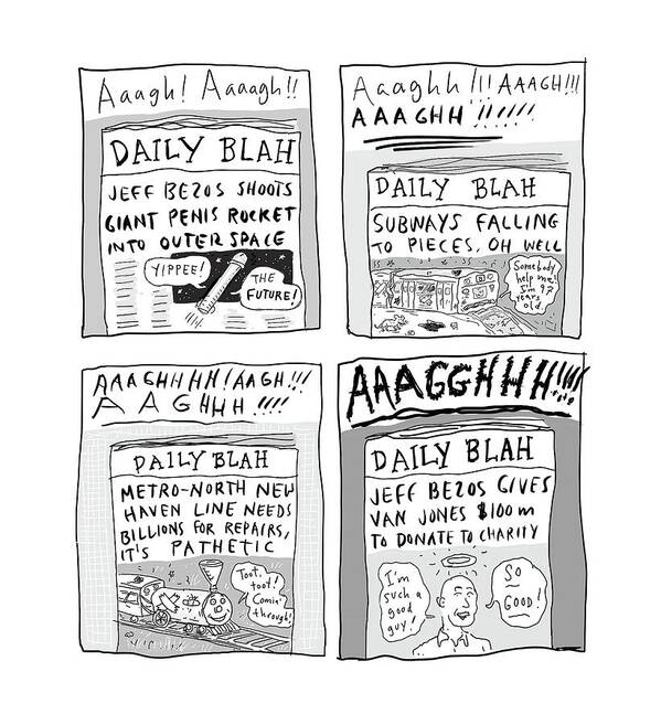 A Bezos Rant Poster featuring the drawing The Daily Blah by Roz Chast
