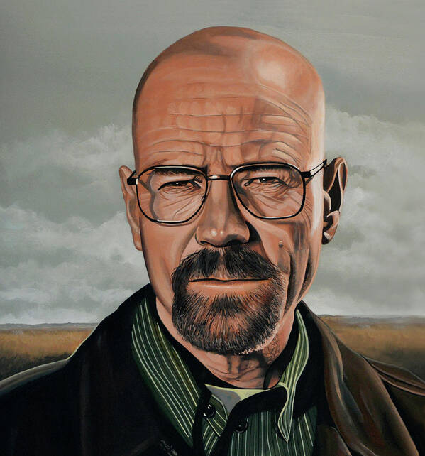 Bryan Cranston Poster featuring the painting Walter White Painting by Paul Meijering