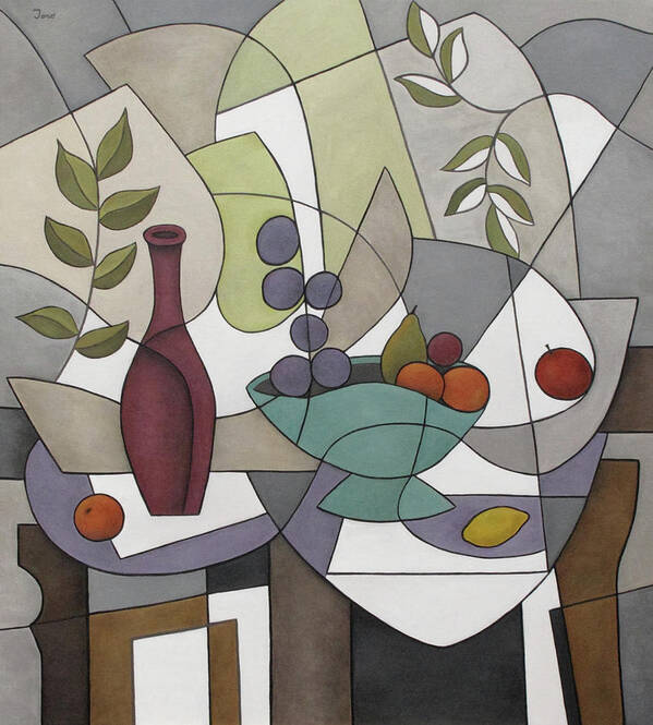 Still Life Poster featuring the painting Wine and Fruit by Trish Toro