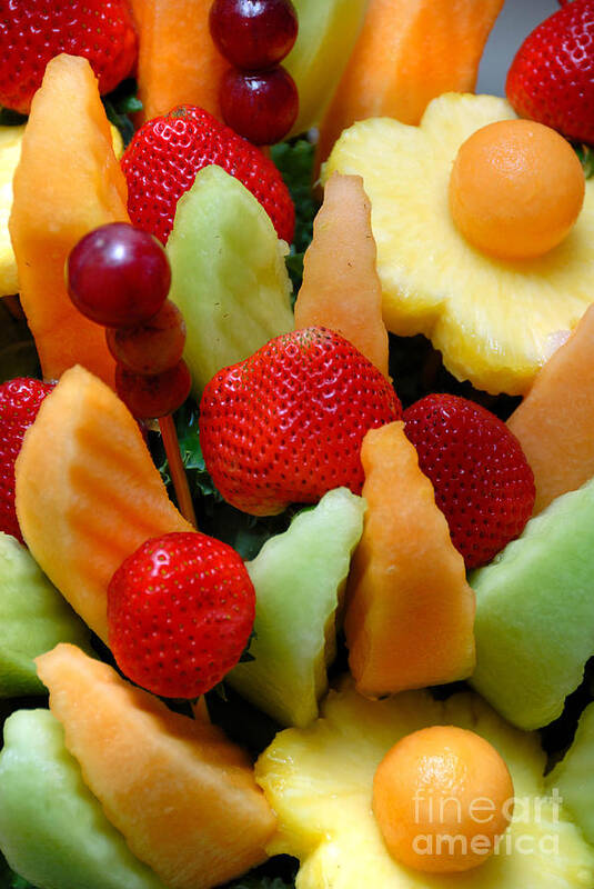 Cantaloupe Poster featuring the photograph Fresh Fruit Arrangement #1 by Amy Cicconi