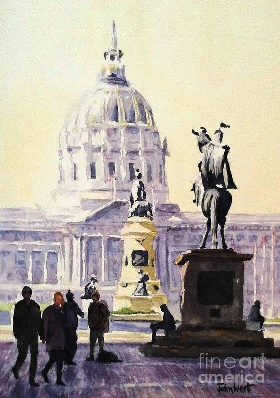 San Francisco Poster featuring the painting SF City Hall by John West