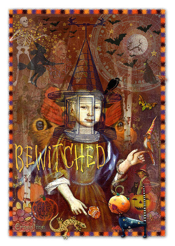 Samhain Poster featuring the digital art Bewitched by ErnestineGrindal SaraClarke