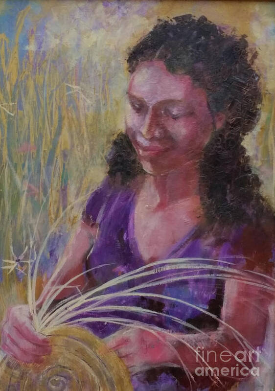 Basket Poster featuring the painting Dream Weaver by Gertrude Palmer