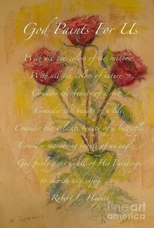 Roses Poster featuring the pastel Poetica de Rosas by Karen Francis