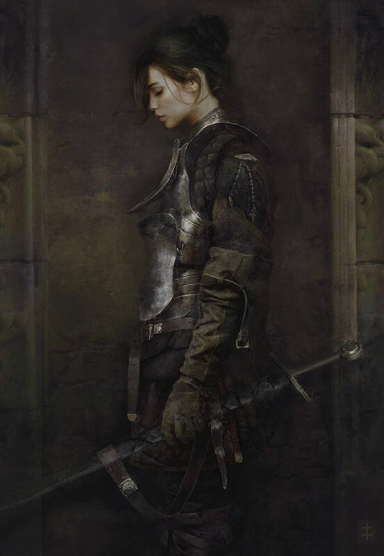 Warrioress Poster featuring the painting The Squire by Eve Ventrue