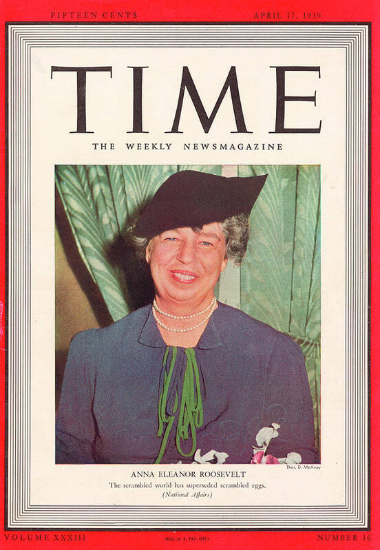 Nation Poster featuring the photograph Eleanor Roosevelt - 1939 by Thomas D Mcavoy