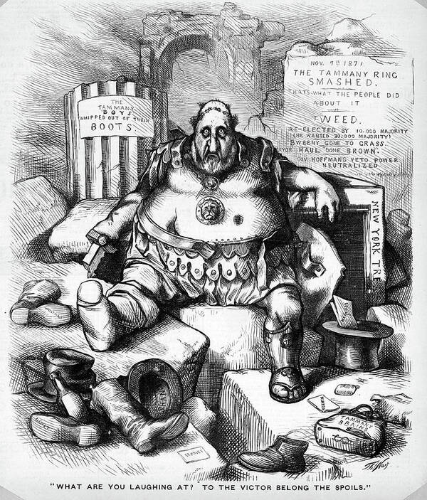 Vertical Poster featuring the painting 1800s 1871 Thomas Nast Cartoon Of Boss by Vintage Images