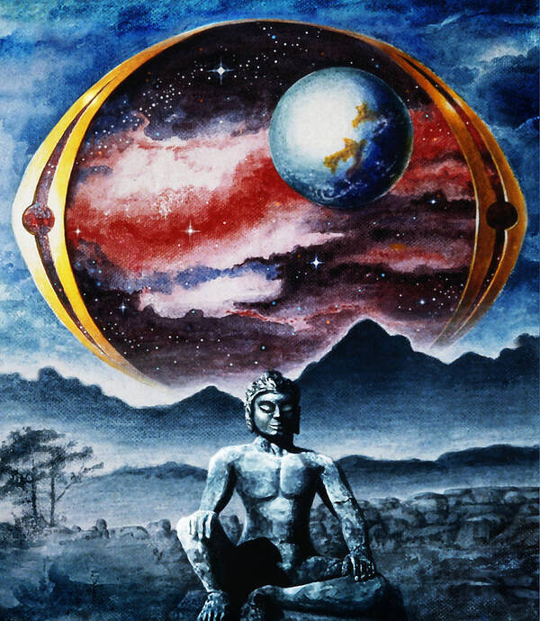 Buddha Poster featuring the painting Searching #1 by Hartmut Jager