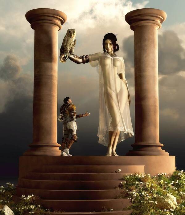 Goddess Poster featuring the digital art An Audience With Athena by Kaylee Mason