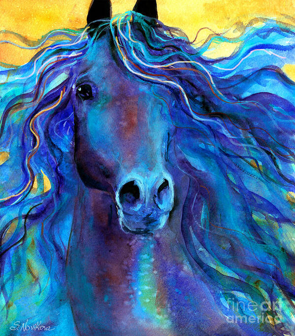 Arabian Horse Painting Poster featuring the painting Arabian horse #3 by Svetlana Novikova