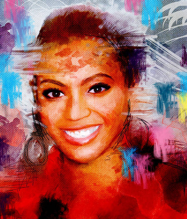 Beyonce Poster featuring the painting Beyonce by Bogdan Floridana Oana