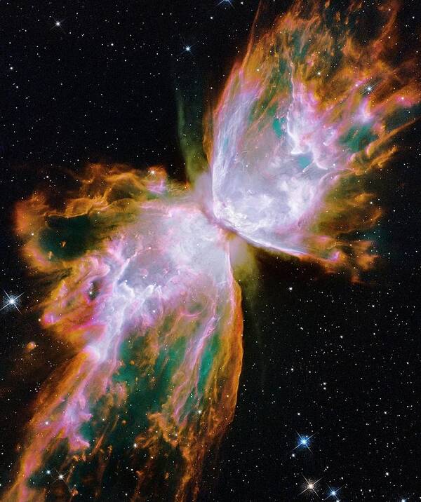 Ngc 6302 Poster featuring the photograph Butterfly Nebula by Nasa/esa/stsci/science Photo Library