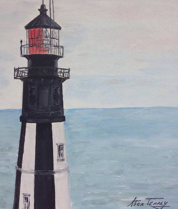 Lighthouse Poster featuring the painting Cape Henry Lighthouse by Stan Tenney