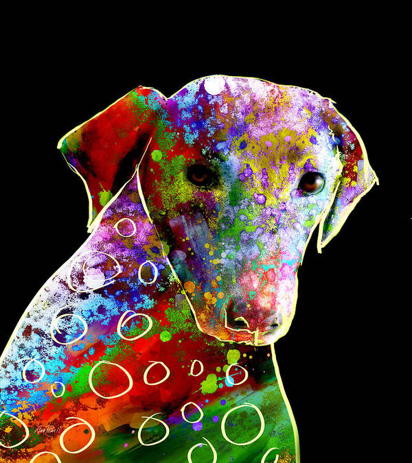 Dog Poster featuring the digital art Color Splash Abstract Dog Art by Ann Powell