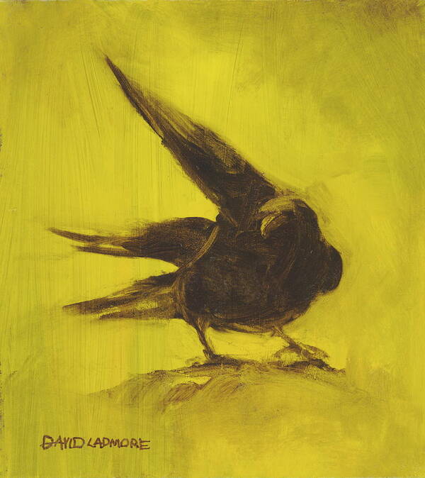 Crow Poster featuring the painting Crow 2 by David Ladmore
