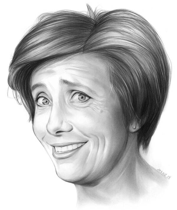 Emma Thompson Poster featuring the drawing Emma Thompson by Greg Joens