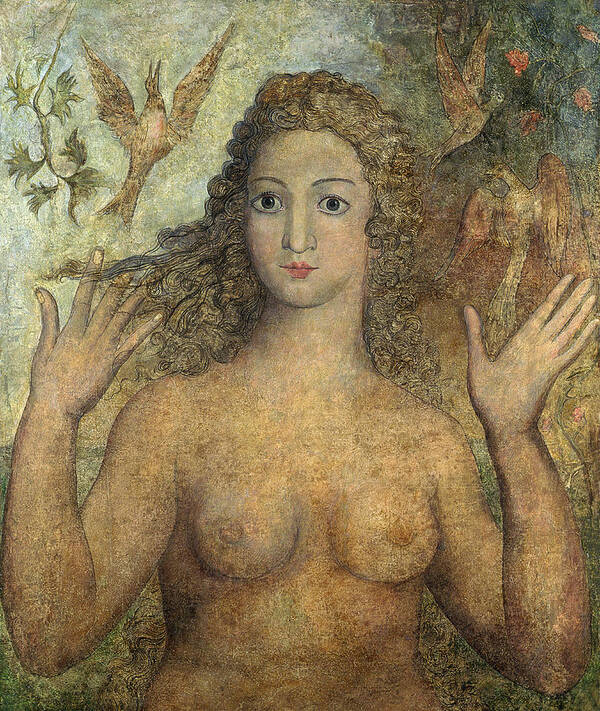 William Blake Poster featuring the painting Eve Naming The Birds by William Blake