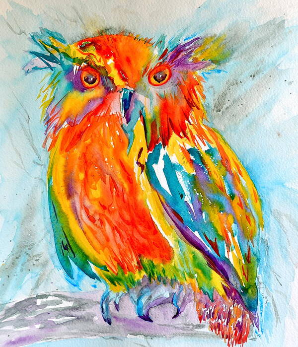 Feeling Owlright Poster featuring the painting Feeling Owlright by Beverley Harper Tinsley