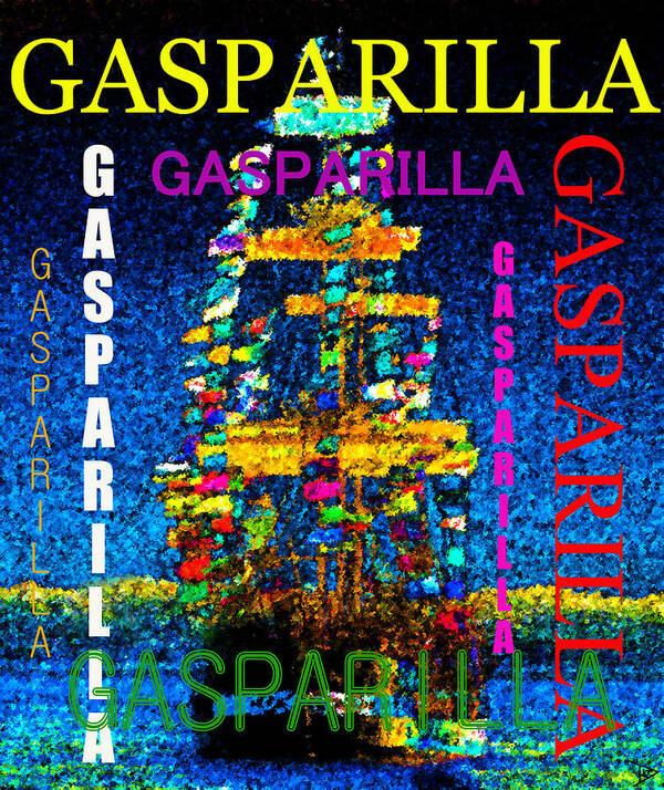 Jose Gasparilla Poster featuring the painting Gasparilla Ship word splash by David Lee Thompson