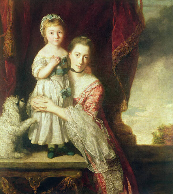 Portrait Poster featuring the photograph Georgiana, Countess Spencer With Lady Georgiana Spencer, 1759-61 Oil On Canvas by Joshua Reynolds