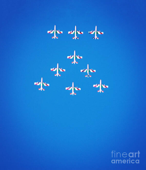  Tricolori Poster featuring the photograph Italian aerobatics team by Stefano Senise