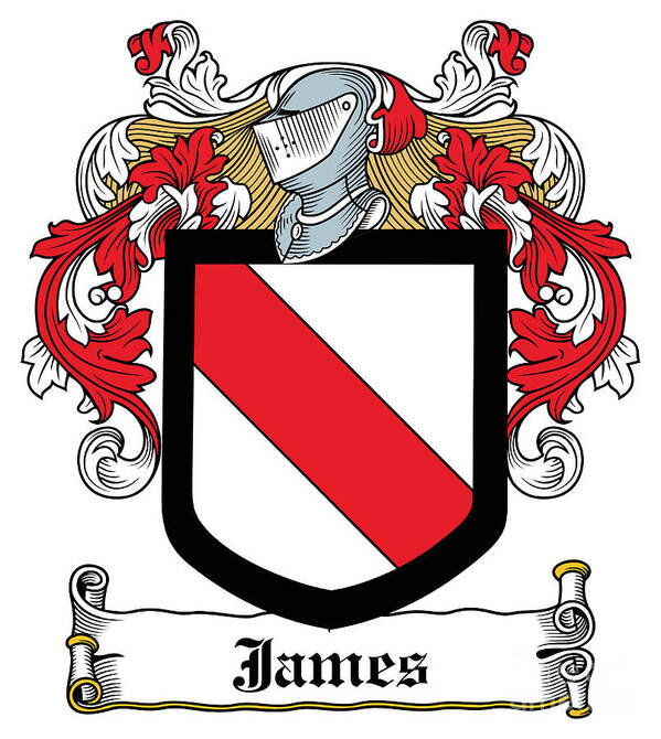 James Poster featuring the digital art James Coat of Arms Irish by Heraldry