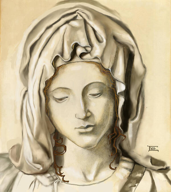 Pieta Poster featuring the painting La Pieta 2 by Terry Webb Harshman
