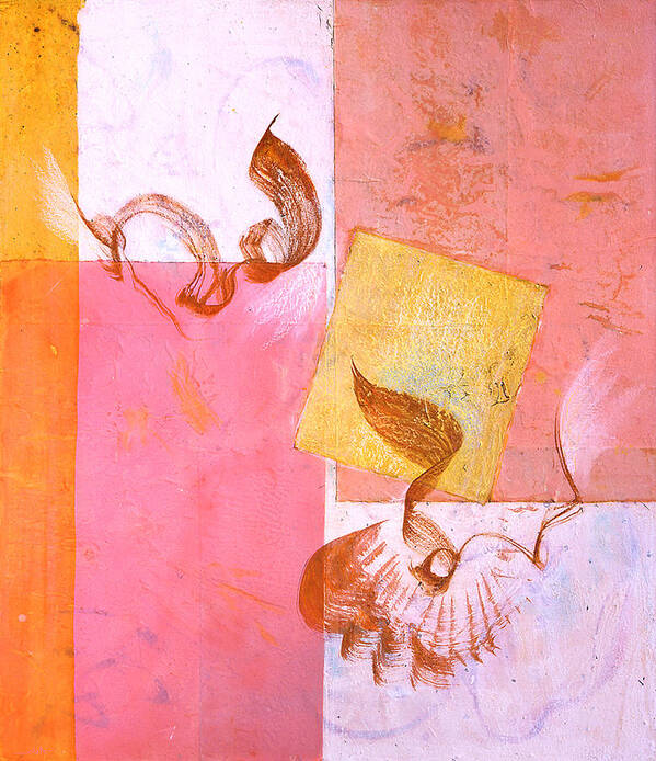 Abstract Painting Poster featuring the painting Lovers Dance 2 in Sienna and Pink by Asha Carolyn Young