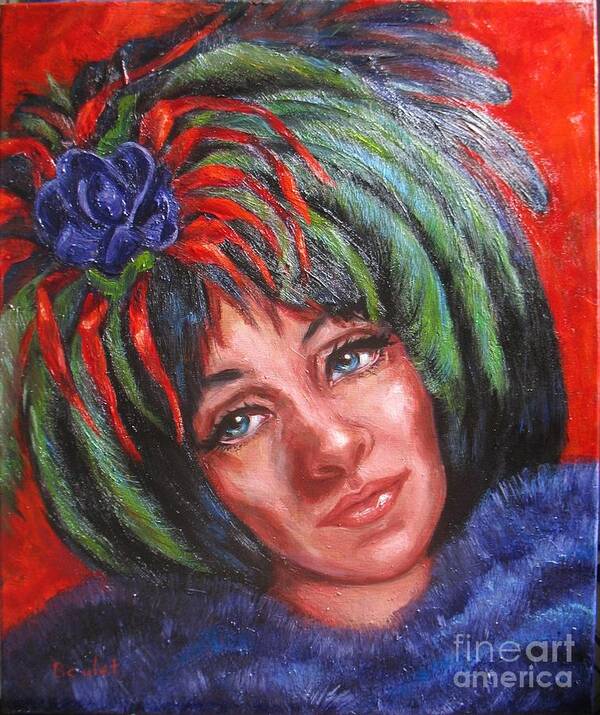 Female Poster featuring the painting Mardi Gras Girl by Beverly Boulet