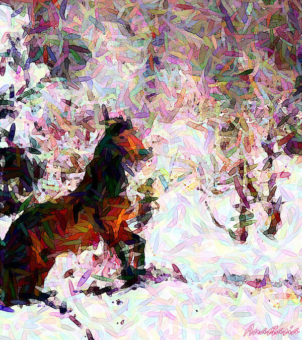 Horse Poster featuring the photograph Mustang in April Snow Impression by Anastasia Savage Ealy