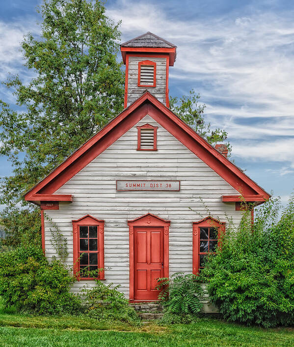 1892 Poster featuring the photograph 1892 Summit School House Version 1 by Frank J Benz