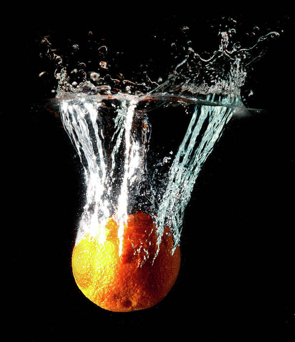 Orange Color Poster featuring the photograph Orange Water Splash by Matthew Woitunski