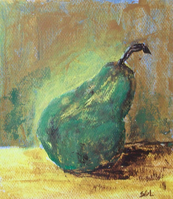 Still Life Poster featuring the painting Pear by Jane See