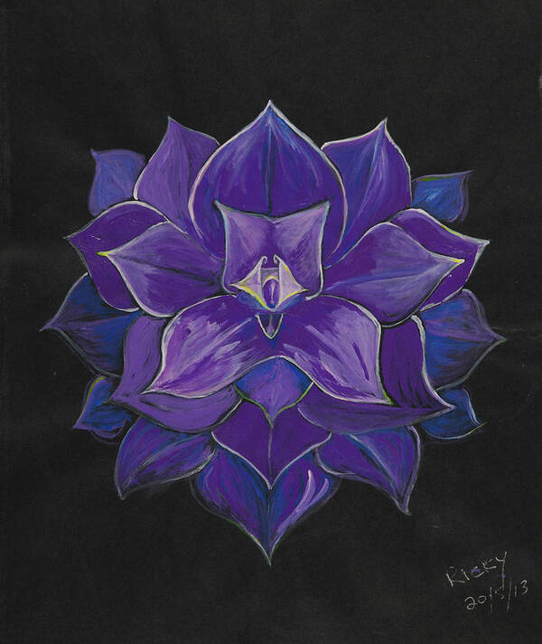 Flower Poster featuring the painting Purple flower - painting by Veronica Rickard