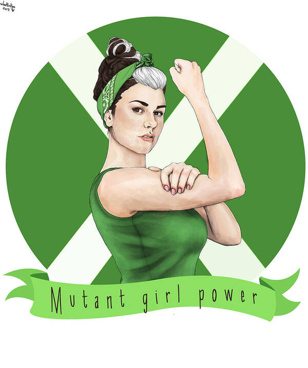 Rogue Poster featuring the digital art Rogue The Riveter by Maria Carmen Crespo