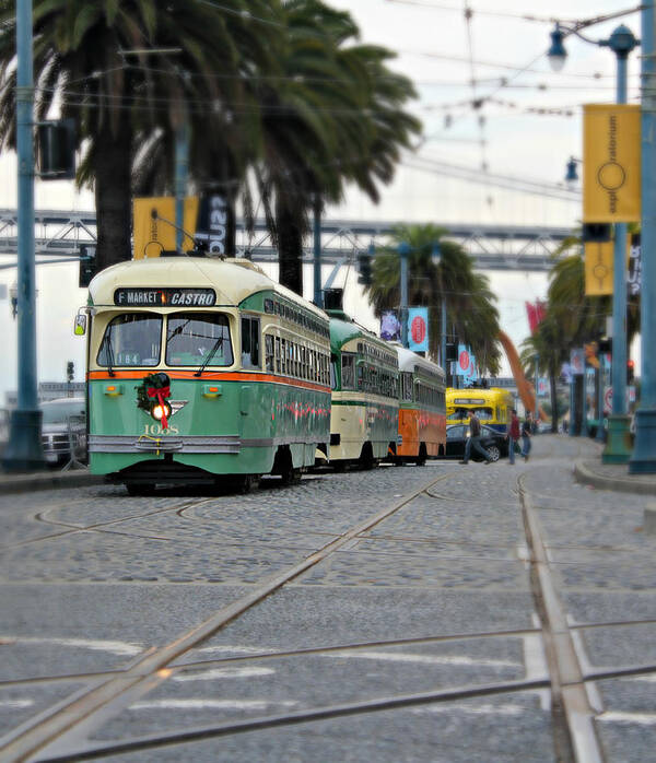 San Francisco Poster featuring the photograph San Francisco Trolleys by Steve Natale