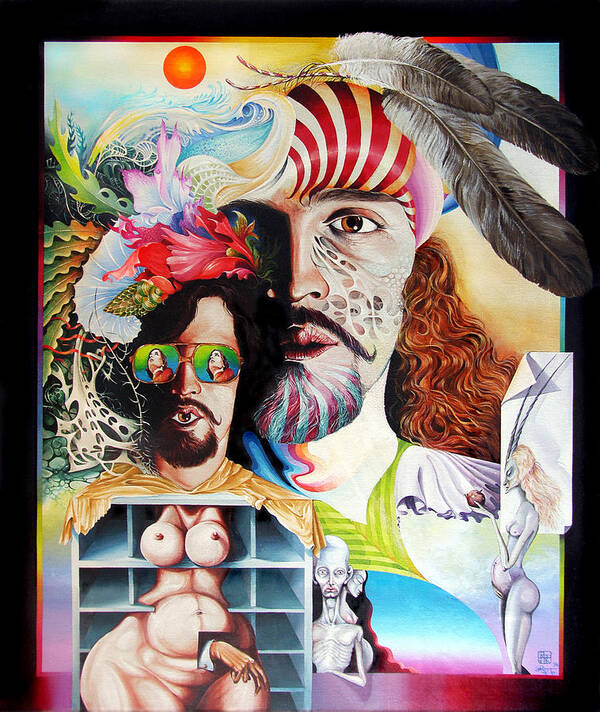 Surrealism Poster featuring the painting Selfportrait With The Critical Eye by Otto Rapp