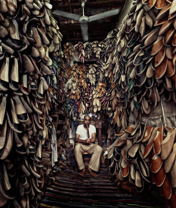 Shoemaker Poster featuring the photograph Shoes Maker by Mahmoud Fayed