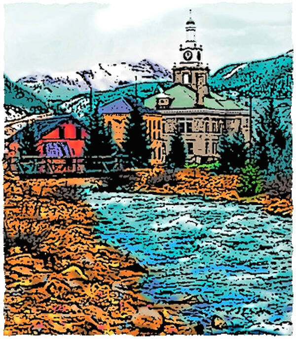 Art Poster featuring the digital art Silverton Colorado by Dan Miller