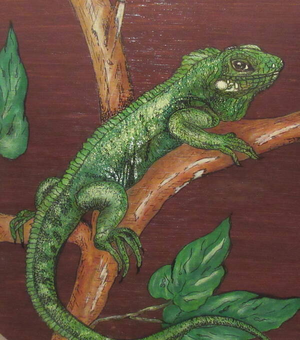 Print Poster featuring the painting Sir Iguana by Ashley Goforth