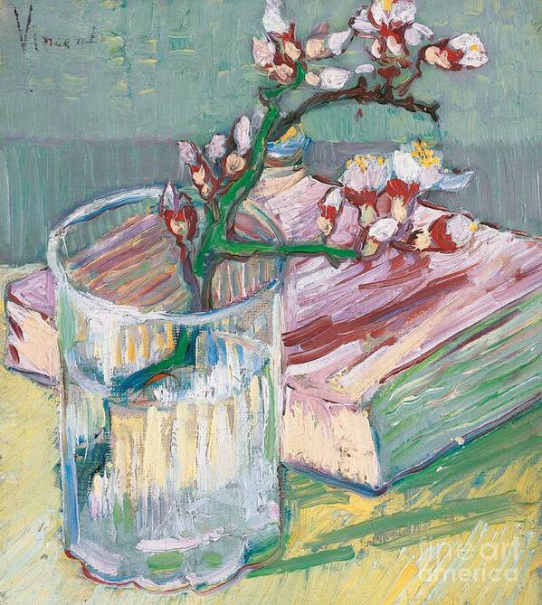 Still-life Poster featuring the painting Still life  a flowering almond branch by Vincent Van Gogh
