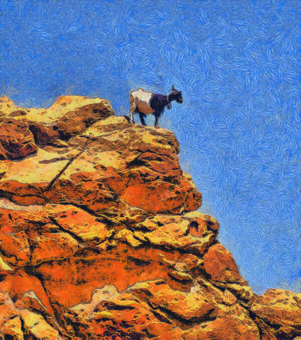 Rossidis Poster featuring the painting The goat by George Rossidis