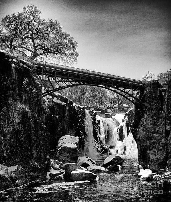 Ce Poster featuring the photograph The Great Falls of Paterson in black and white by Mark Miller