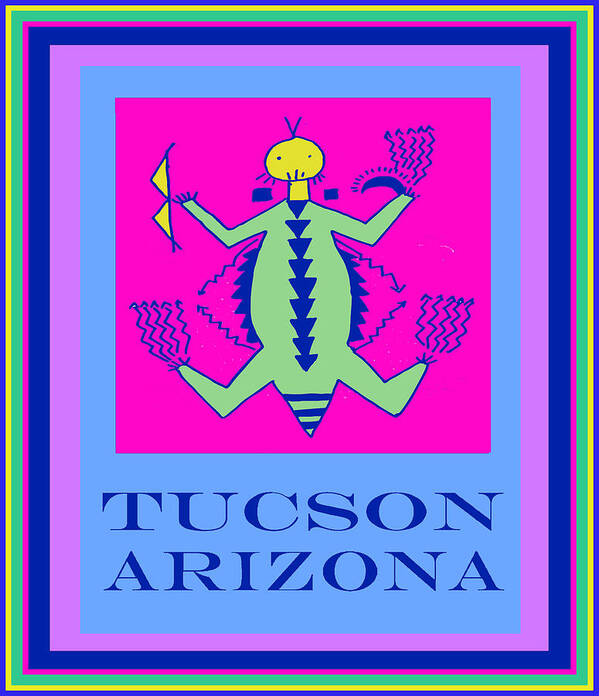 Tucson Poster featuring the digital art Tucson Arizona Shaman by Vagabond Folk Art - Virginia Vivier