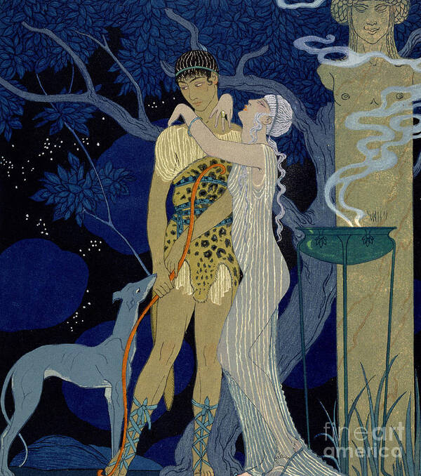 Bow Poster featuring the painting Venus and Adonis by Georges Barbier