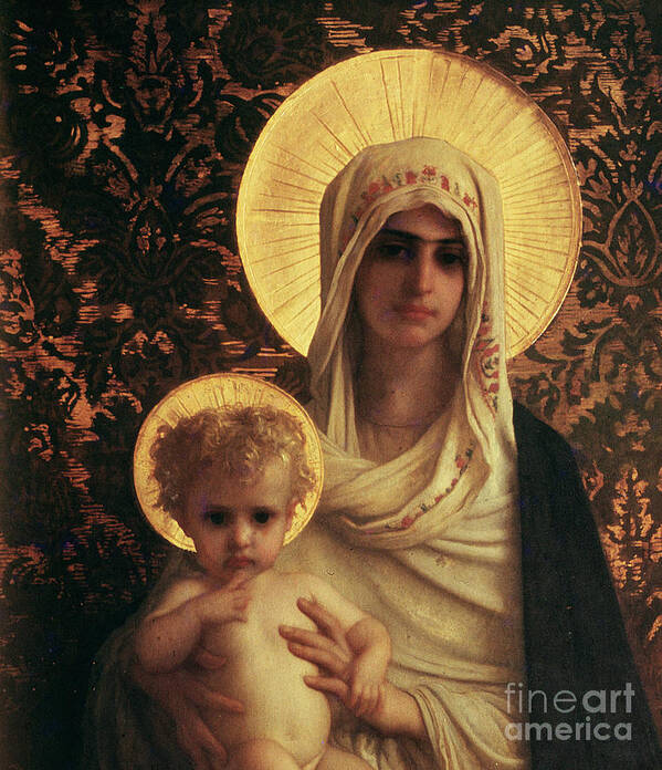 Herbert Poster featuring the painting Virgin and Child by Antoine Auguste Ernest Herbert