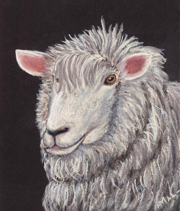 Sheep Poster featuring the painting White Sheep by Anastasiya Malakhova