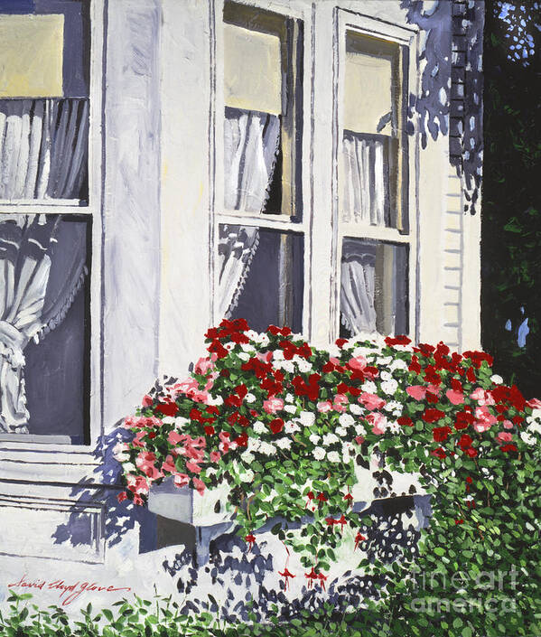 Window Box Poster featuring the painting Window Box Colors by David Lloyd Glover